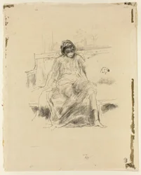 Figure drapée, assise