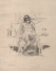 Figure drapée assise