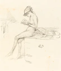 Le petit modèle nu, lisant