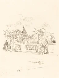 Le Panthéon, depuis la terrasse des jardins du Luxembourg
