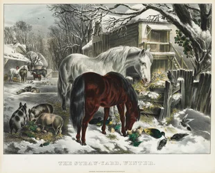 Cour de paille, hiver, 1800s