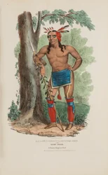 KAA-NUN-DER-WAAGUINSE-ZOO ou le cueilleur de baies ; un célèbre chef chippewa, tiré du Portfolio autochtone