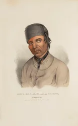 KITCH-EE-I-AA-BA ou le Grand Daim ; un chef chippewa, tiré du Portfolio autochtone