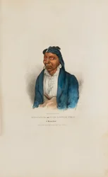 MO-WAN-ZA ou Le Petit Loup ; un chef de Miami, tiré du Portfolio autochtone