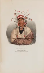 THE LITTLE CROW, un célèbre chef sioux, tiré de The Aboriginal Portfolio