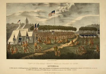 Vue du grand traité tenu à Prairie du Chien, septembre 1825