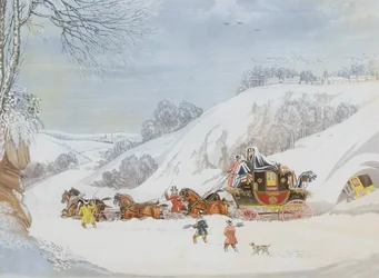 Un courrier dans la neige profonde, gravé par George Hunt
