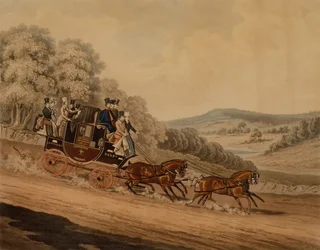 Diligence de Manchester (gravure en couleur)