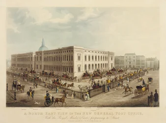 Vue nord-est du nouveau bureau de poste général, 1829