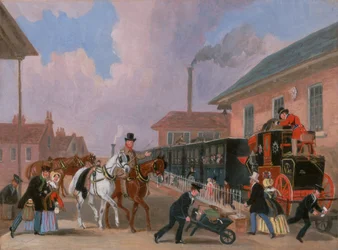 Le courrier royal Louth-Londres voyageant en train depuis Peterborough East, Northamptonshire