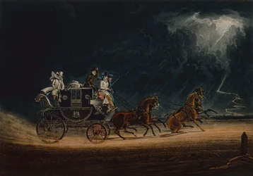 Le courrier sous un orage sur Newmarket Heath