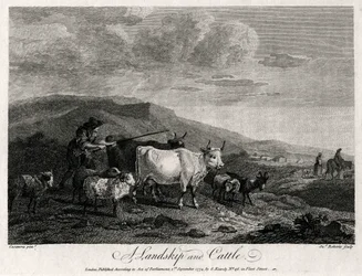 Un paysage et du bétail, 1774