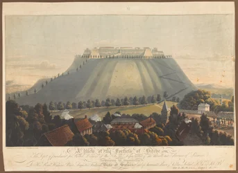 Vue de la forteresse de Bitche. Un dépôt de punition pour les prisonniers de guerre britanniques, 1799