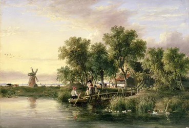 Paysage fluvial ensoleillé du Norfolk