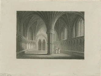 Intérieur de la cathédrale de Lichfield - Salle Capitulaire (gravure sur acier)