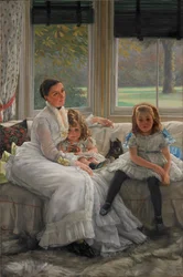 Portrait de Mme Catherine Smith Gill et de deux de ses enfants