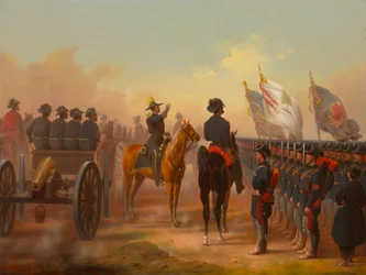 Revue des troupes de Rhode Island et du Maine, 1861