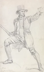 Étude pour le personnage central dans "Le Voleur de Cerfs"
