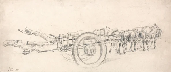 Un chariot de bois chargé de troncs d