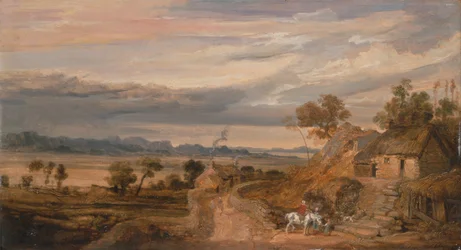 Paysage avec chalets