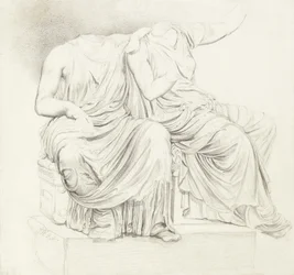 Étude de deux statues classiques sans tête