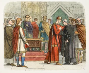 Le roi Guillaume Ier fait sa cour aux chefs anglais, vers 1066, 1864