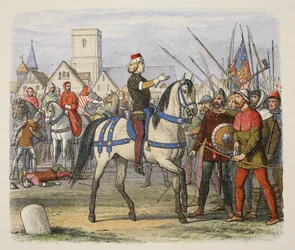 Richard prend le commandement des rebelles lors de la révolte des paysans, de A Chronicle of England BC 55 to AD 1485, pub. Londres