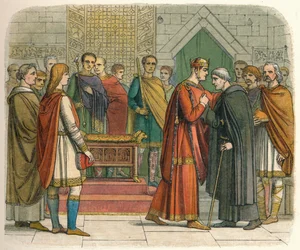 Le Roi rend hommage aux chefs anglais, vers 1066