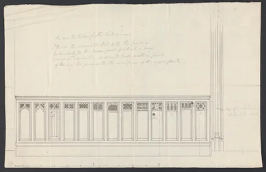 Cobham Hall, Kent : Conception pour le lambrissage d