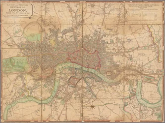Nouvelle carte de Londres et de ses environs par Laurie et Whittle