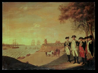 Washington et les généraux à Yorktown