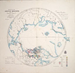 Carte des régions arctiques des relevés de l