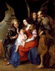 Portrait de la Sainte Famille avec Sainte Anne, mère de Marie et un ange