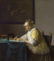 Une dame écrivant, vers 1665