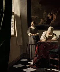Dame écrivant une lettre avec sa servante, c.1670