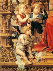 Anges jouant des instruments de musique (détail)
