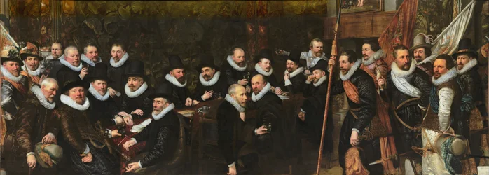 Réception de la garde civique au champ de tir Saint-Sébastien par la municipalité de La Haye, 1618