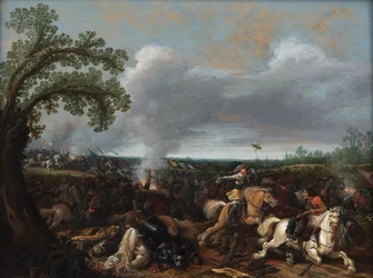 Le roi Gustave II Adolphe de Suède à la bataille de Lützen le 16 novembre 1632