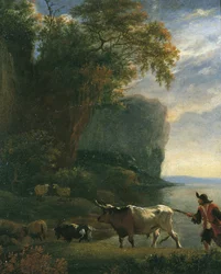 Paysage avec conducteur de troupeau