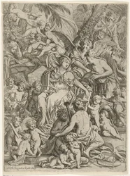 Sainte Cécile avec un orgue à la main