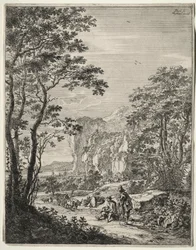 Chariot à bœufs. Vue entre Ancône et Sinigaglia