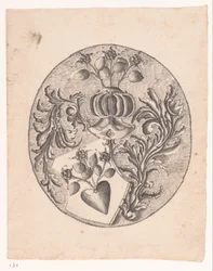 Blason familial avec rose
