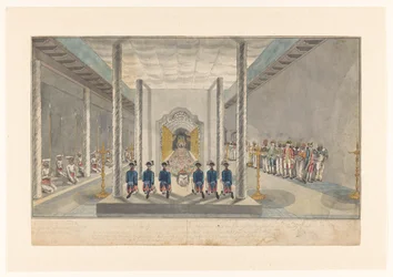 Délégation de la VOC à une audience avec le roi de Kandy, Sri Rajadi Raja Sinha