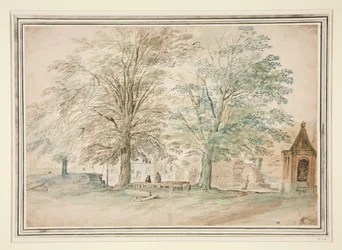 Lieu de réunion du village sous deux vieux arbres
