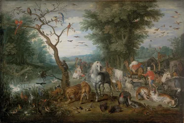 Paysage paradisiaque avec animaux