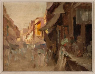 Agra - marché de rue le soir. D