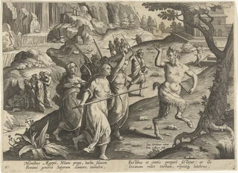 Femmes chassant un satyre
