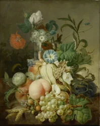 Nature morte aux fleurs et aux fruits