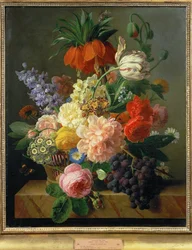 Fleurs et fruits ... (peinture sur toile)