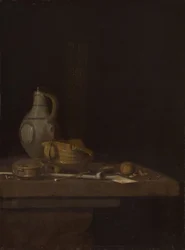 Nature morte avec une jarre en grès et un brasero